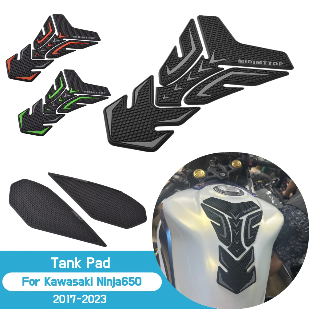 

For Kawasaki Ninja 650 2017-2023 2024 Ninja650 Side Tank Pad Oil Gas Fuel Protector Cover Sticker Decal Motorcycle Accessories