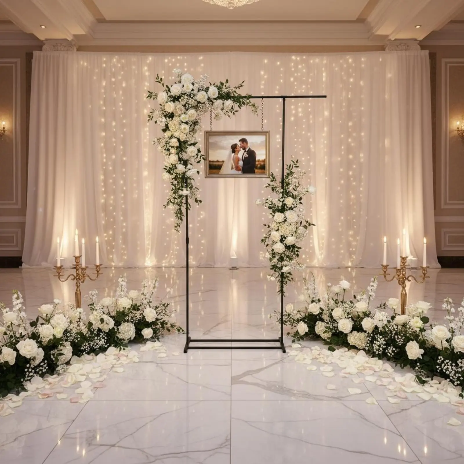 Soporte decorativo para arco de boda con base estable – Fondo fotográfico - imagen 2