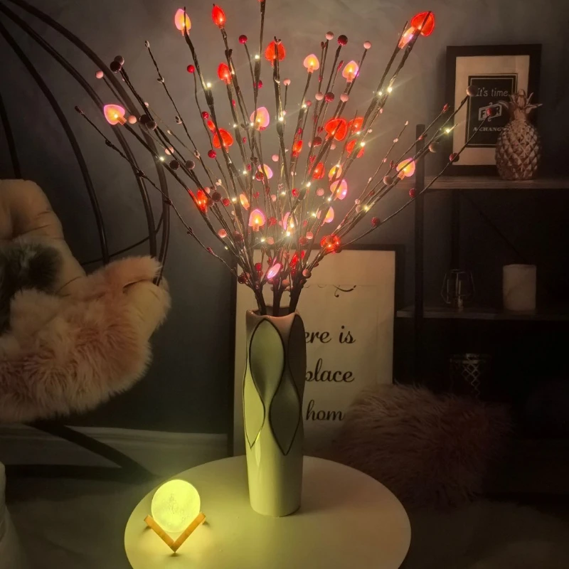 1 PC Love Heart Tree Branch Light Battery Operated For Valentine's Day Party Wedding Home Indoor Vase Decoration LED Lights