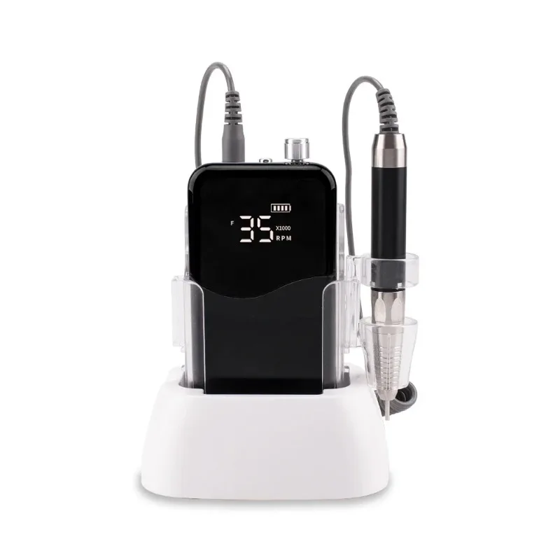 Y Professional Cordless Rechargeable Brushless Electric Nail Drill Machine 35000 Rpm Portable Desktop Made of Plastic