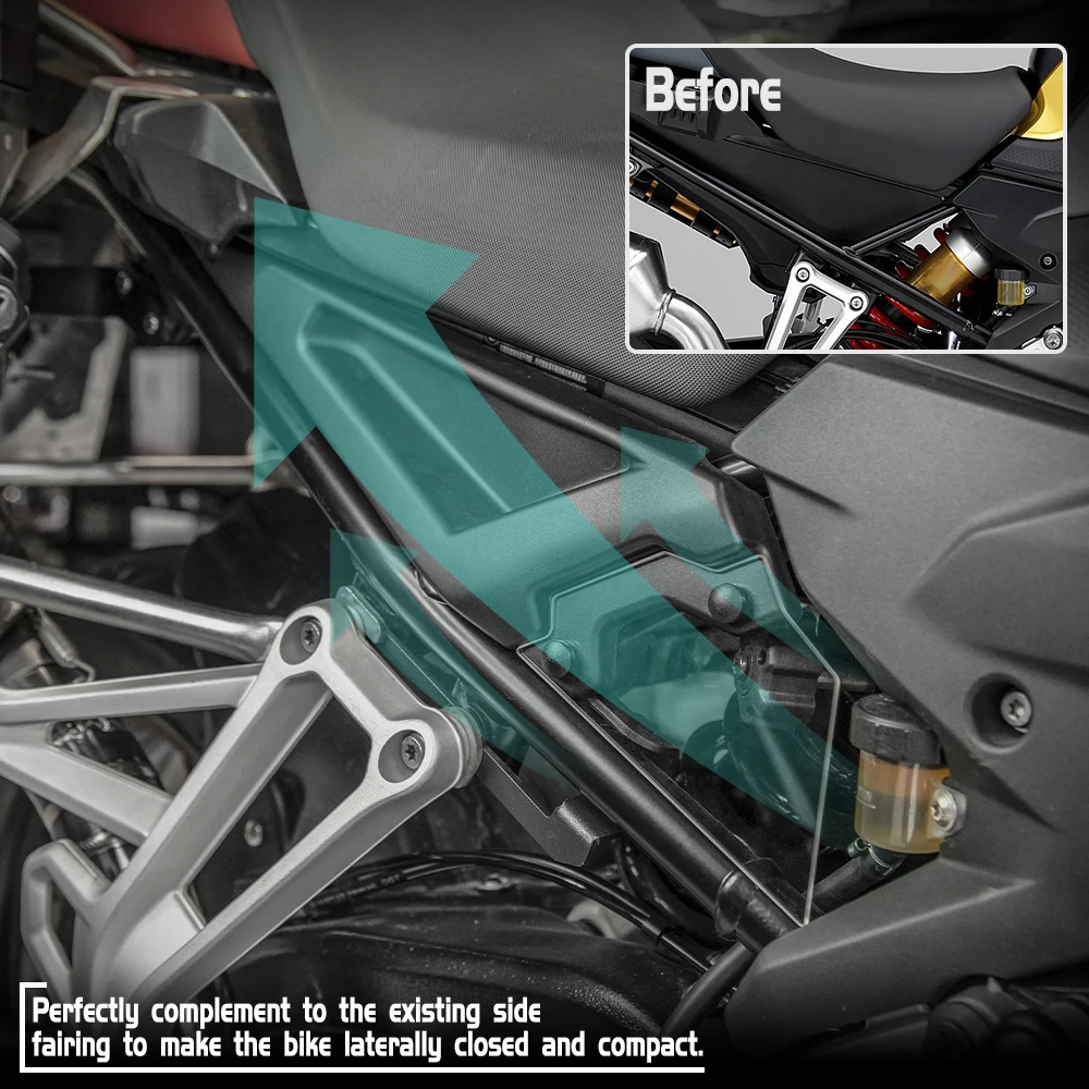 المقعد الخلفي الجانب لوحة هدية غطاء حامي دراجة نارية الملحقات لسيارات BMW F750GS F850GS 2018-2022 2019 ABS البلاستيك دائم