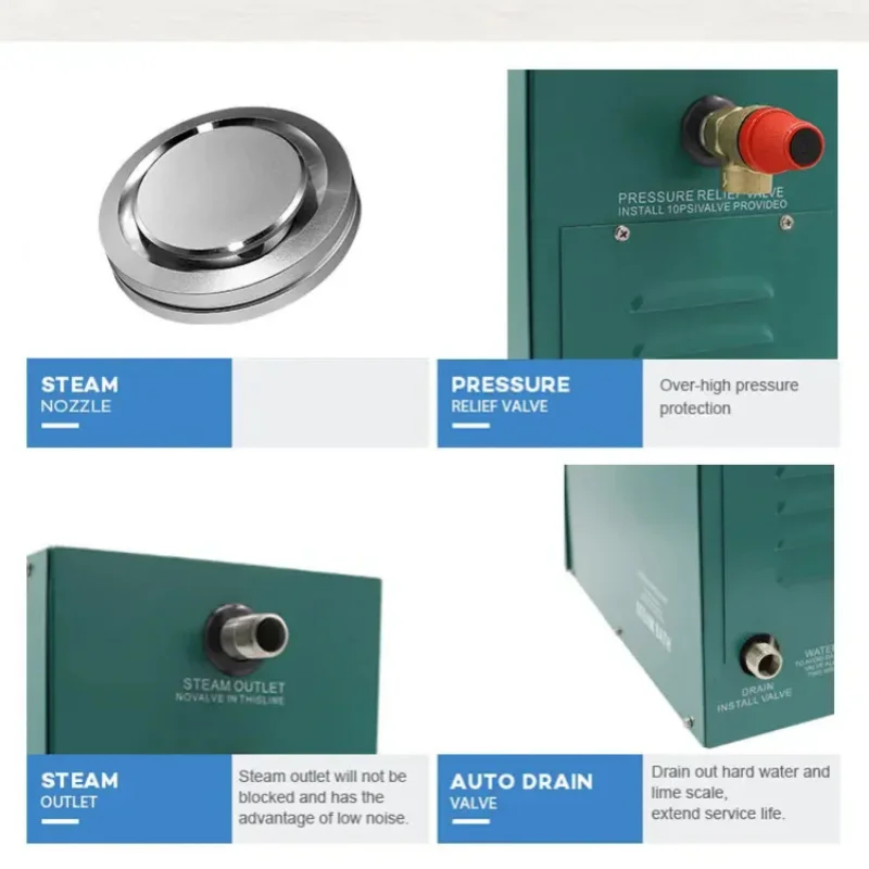 9KW Steam Generator 220 V/380 V สําหรับซาวน่าห้องอาบน้ํา Power Home Steamer Maker เครื่อง HotRoom Bath SPA Digital Controller