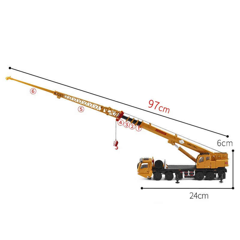 1:55 Mega LifterโลหะผสมDiecastรุ่น 4 ล้อหน้าพวงมาลัยเชื่อมต่อ 360 องศาหมุนทํางานแพลตฟอร์มCraneของขวัญเด็ก