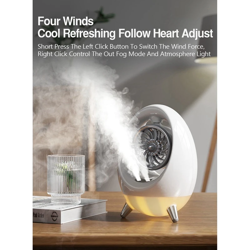 Portable Air Conditioner Air Cooler Fan Humidifier Spray Desktop Fan 2000Mah USB Fan For Office Home Camping Travel