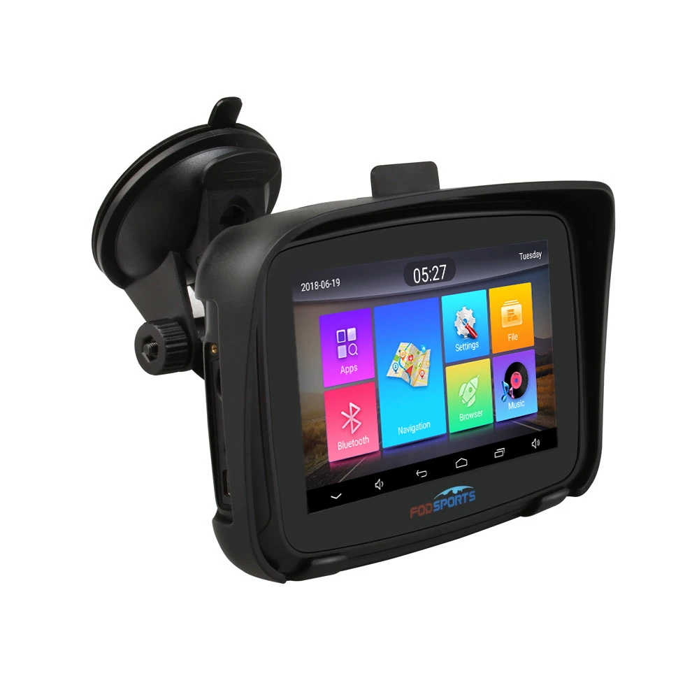 FODSPORTS مقاوم للماء IPX7 5 بوصة 16G أندرويد 6.0 نظام تحديد المواقع للدراجات النارية نظام تحديد المواقع دراجة نارية الملاح عداد السرعة