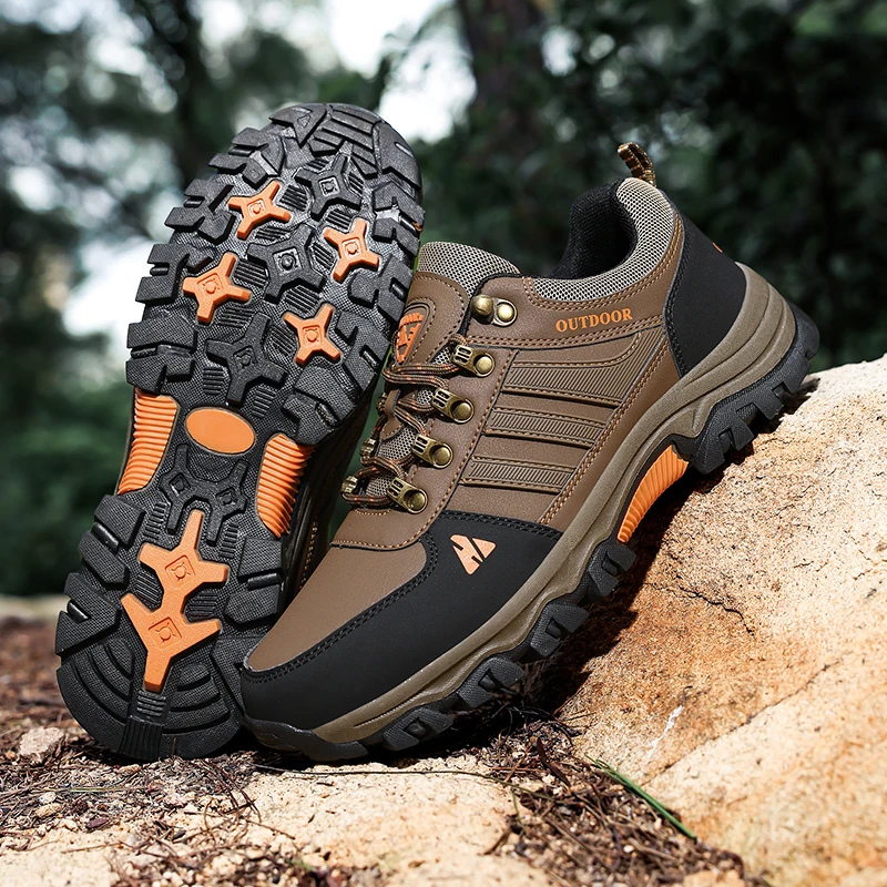 

Men's new low cut outdoor waterproof hiking durable anti slip comfortable wear-resistant daily work sports and leisure shoes