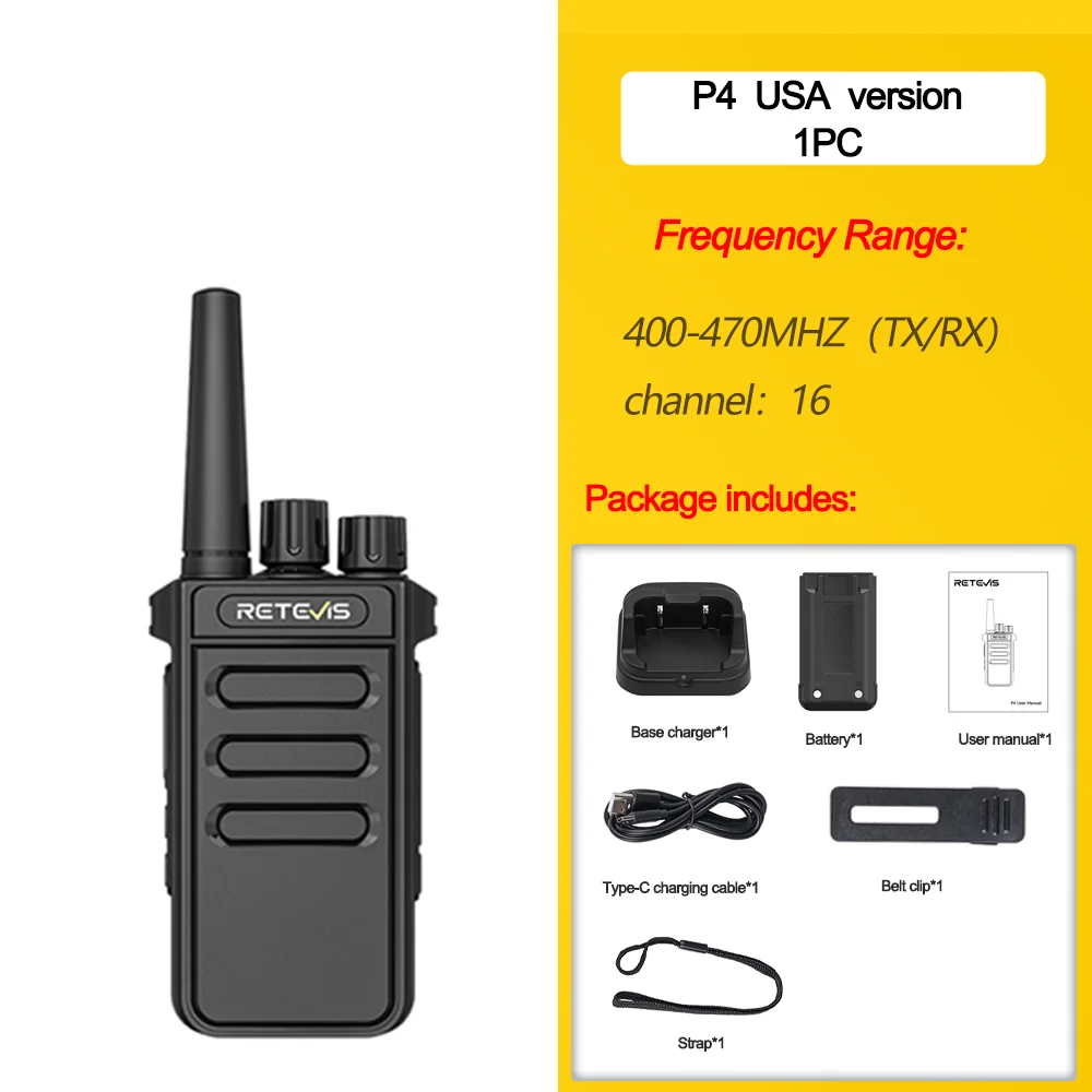 Retevis P4 P64 walkie talkie UHF DMR portofoon Noodcommunicatie Type-C radio voor camping Hamradio Digitaal draagbaar