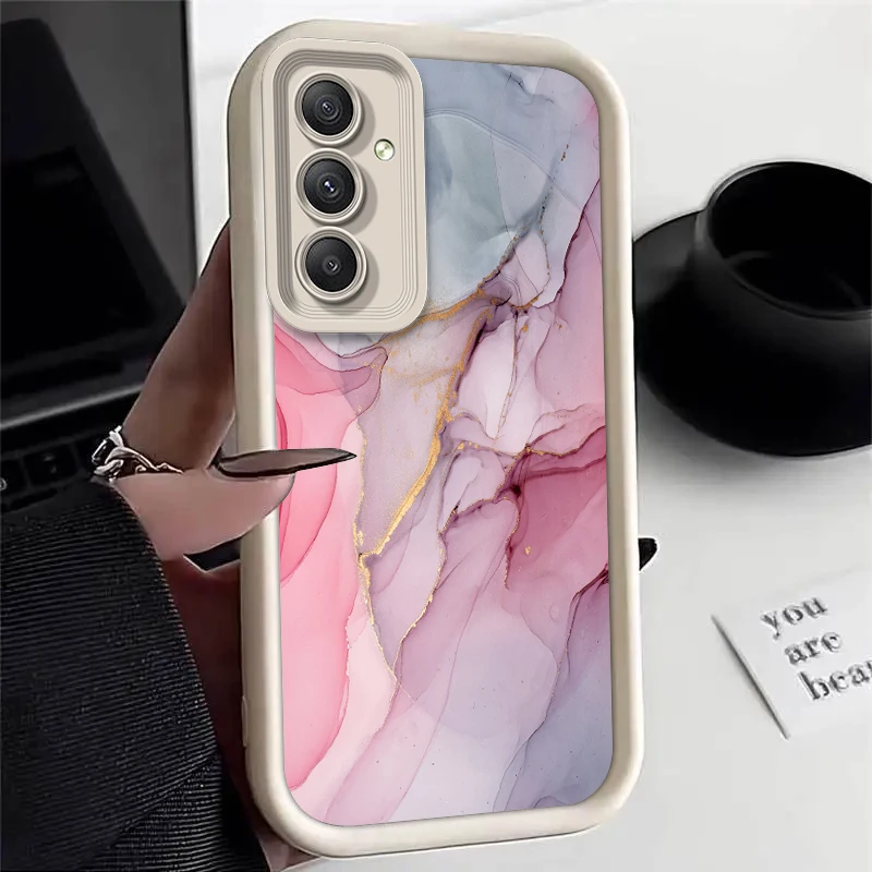 Marble Silicone Phone Case On For Samsung Galaxy A34 A24 A54 A20 A30 A50 A71 A51 A31 A21S A20S A04 A03 A750 4G 5G Luxury Cover