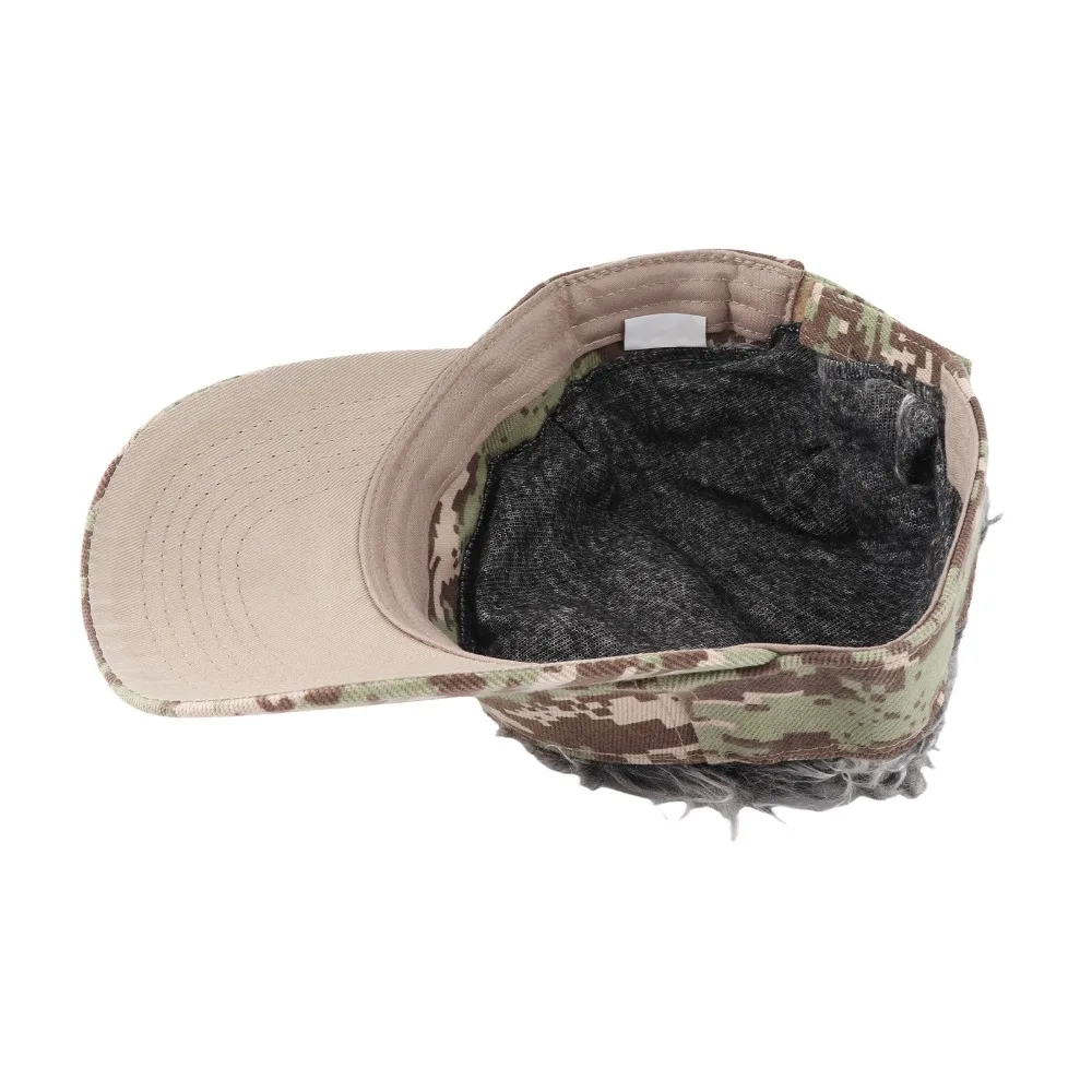 Green Digital Wig Integrated Baseball Cap Coffee Head Circumferences 560-620mm Empty Top Sun Visor Duckbill Hat