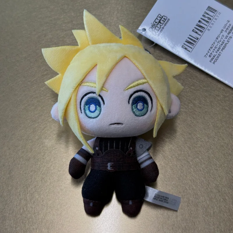 Genuine Plush Keychain Final Fantasy 7 Cloud Strife Pocket Peeplets Mini Stuffed Hanging Pendant For Anime Collectors