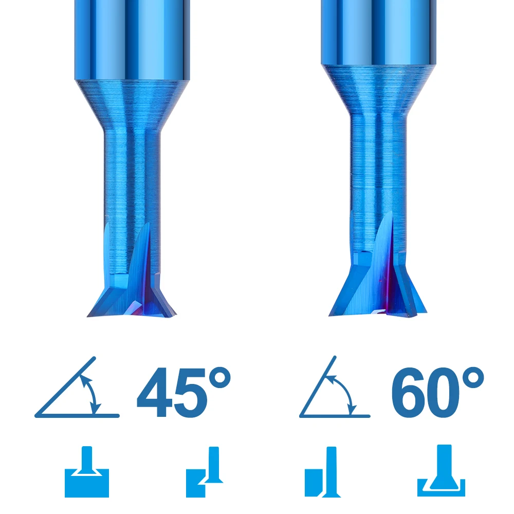 XCAN End Mill 45 60 Degrees Carbide Dovetail Milling Cutter Slotting Machining Tool for Metal CNC Tools 1.5-16mm