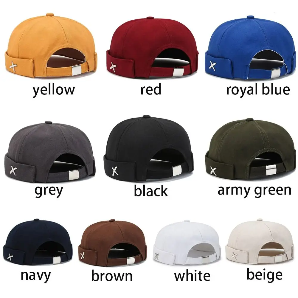 Vintage Dome Hat Mens Melon Beanie Cap Solid Color Docker Hat Unisex Adjustable Winter Hat for Women Men Bonnet Beanies