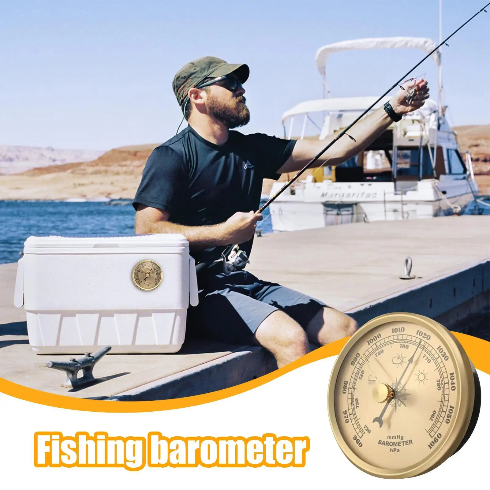 Fishing Barometer Pressure Gauge Portable Weather Station For Fish Bite Forecast, Waterproof Outdoor Barometer For Boating Camp - view 3