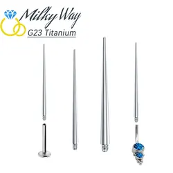 G23 Titanium Piercing Tool 14G/16G Insertion Pin taper for Thread Earrings Nose Stud Needle Guide For Belly Lip Eyebrow Jewelry