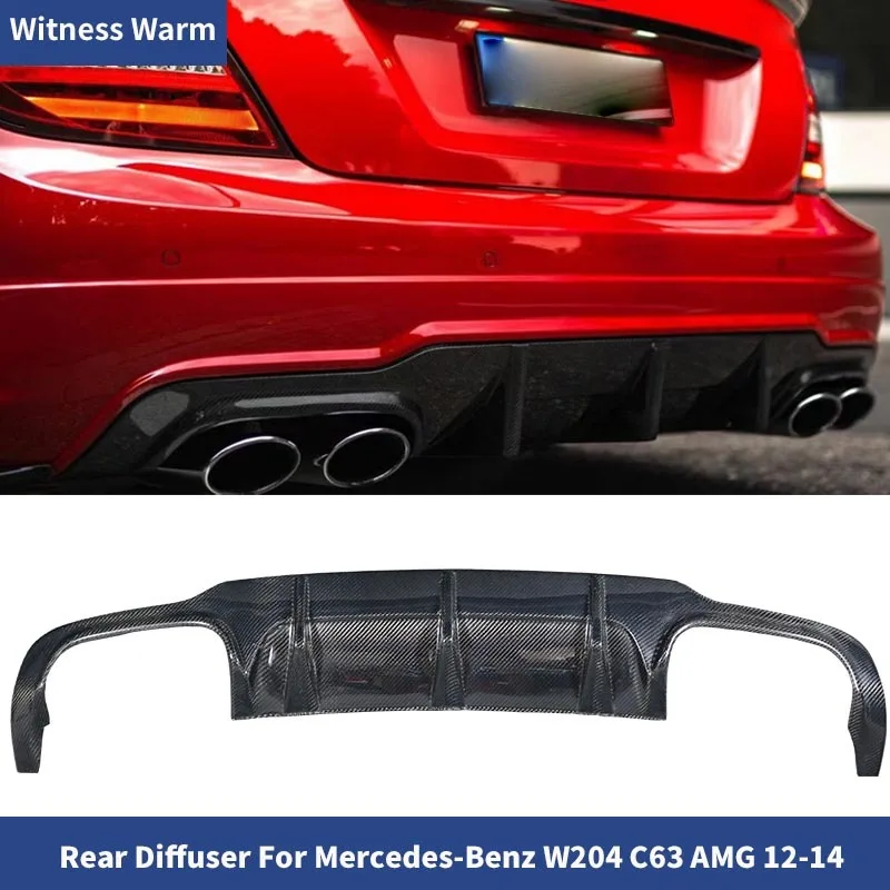 W204 Rear Bumper Exhaust Diffuser Lip Spoiler Amg Style Carbon Fiber for Mercedes Benz C180 C200 Sport Bumper&c63 Bumper 12-14