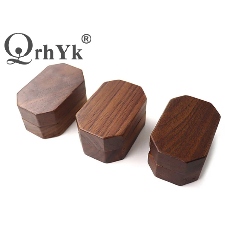 Walnut Wood Jewelry Box Ring Storage Ring Holder Rustic Wedding Ring Box