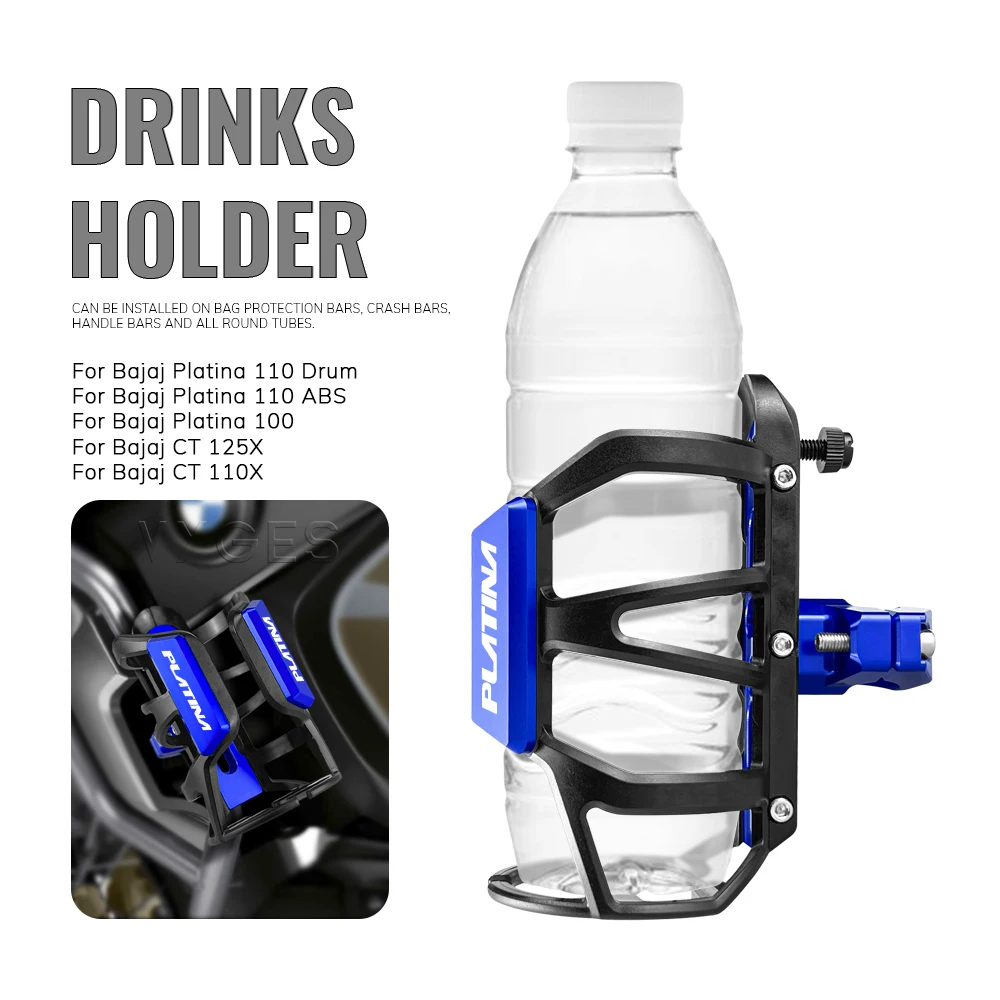 For Bajaj Platina 110 Drum Platina 100 CT 125X 110X Motorcycle Beverage Water Bottle Cage Drinks Holder Water Cup Holder