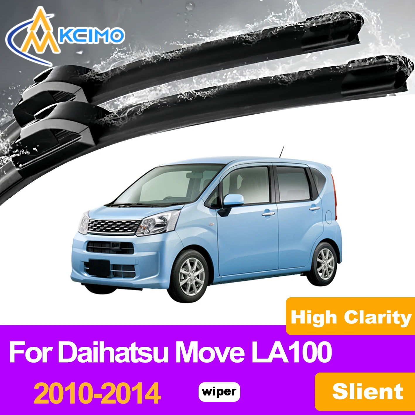 

KCIMO 2PCS Front Windshield Wiper Blades For Daihatsu Move LA100 2010-2014, Car Replacement Kit Water Repellent Smooth Wiping