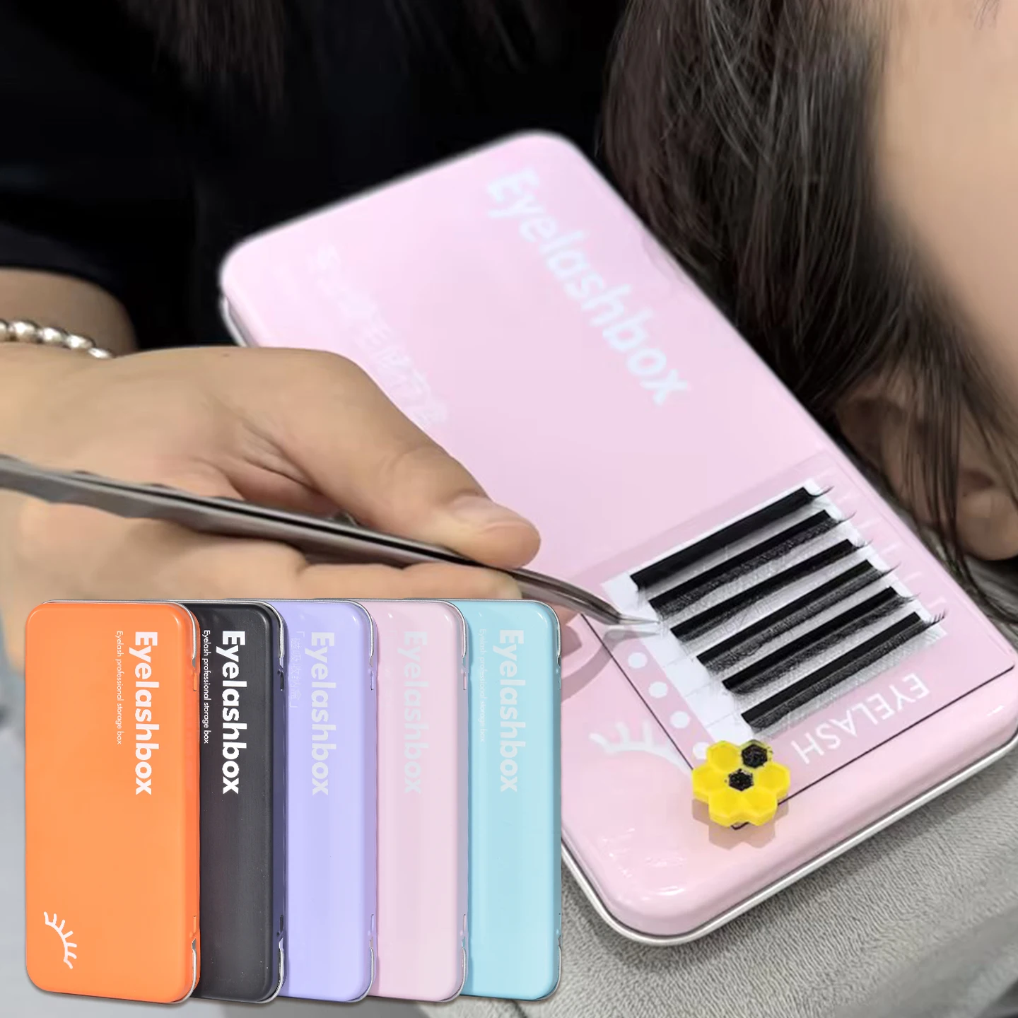 7Pack Magnetic Eyelash Extension Storage Box 6 Lash Tiles Holder Professional Grafting Lash Palette Case Display Board