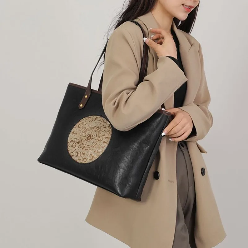Large Capacity Diaper Bag For Women Handbag Leather Crossbody Shoulder Messenger Purse Tote Classic