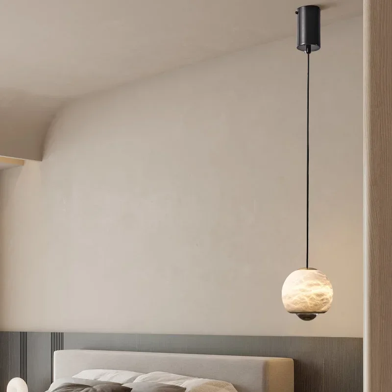 Moderna lampada a sospensione in marmo LED lampadario di lusso per comodino soggiorno sala da pranzo cucina isola regolabile decorazione della casa