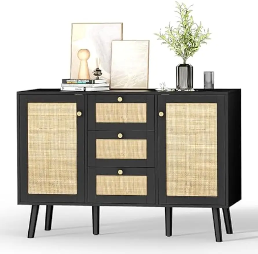 

Шкаф для хранения Giluta, шкаф-сервант из ротанга, кухонный шкаф с ящиками и полками