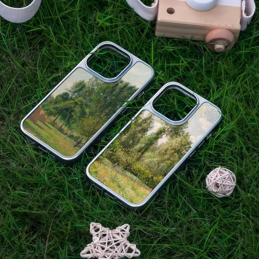 كاميل بيسارو جراب هاتف آيفون 17 16 15 14 13 12 برو ماكس زائد HD إطار معدني ألياف الكربون قشرة صلبة