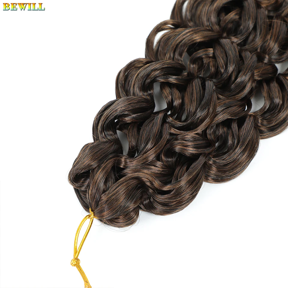 BEWILL GoGo Curl Häkelhaar 14 18 Zoll Wasserwelle Strand Curl Häkelhaar Ombre Synthetische böhmische Zöpfe Haarverlängerungen 1B – Detail 28