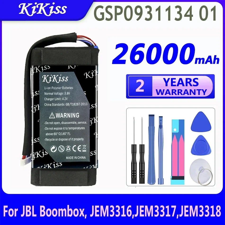 26000mAh KiKiss Powerful Battery GSP0931134 01 for JBL Boombox, JEM3316,JEM3317,JEM3318