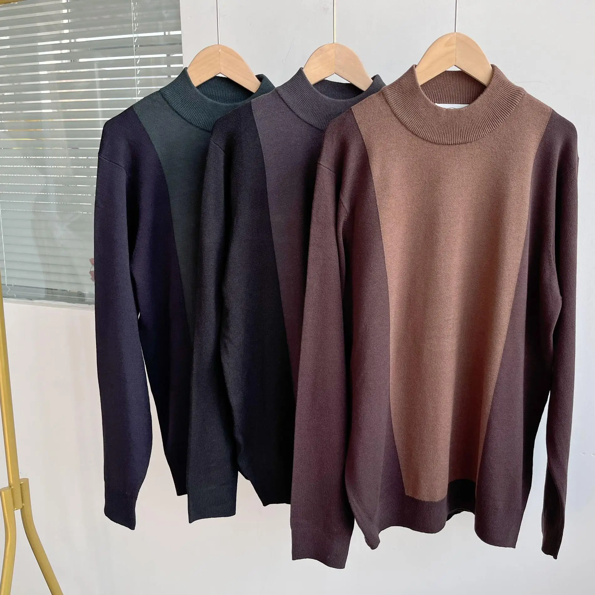 

Comfortable Color Blo Long Sve Crew Ne Knitwear Trendy Base irt Korean Sle Spring Autumn Season Y Design Sensation