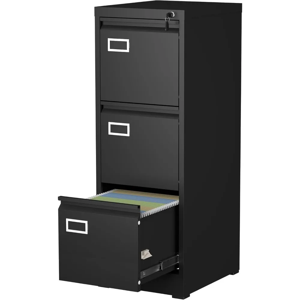 

File Cabinet,3 Drawer Filing Cabinet with Lock,Metal Filing Cabinets for Home Office,School,Vertical File Cabinets for Letter/Le
