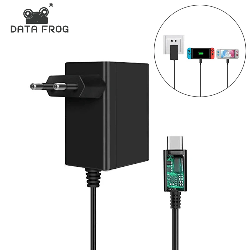 DATA FROG EU US Plug AC Adapter Charger Compatible-Nintendo Switch OLED Dock Station for NS Charger Supply Fast Charging Kit