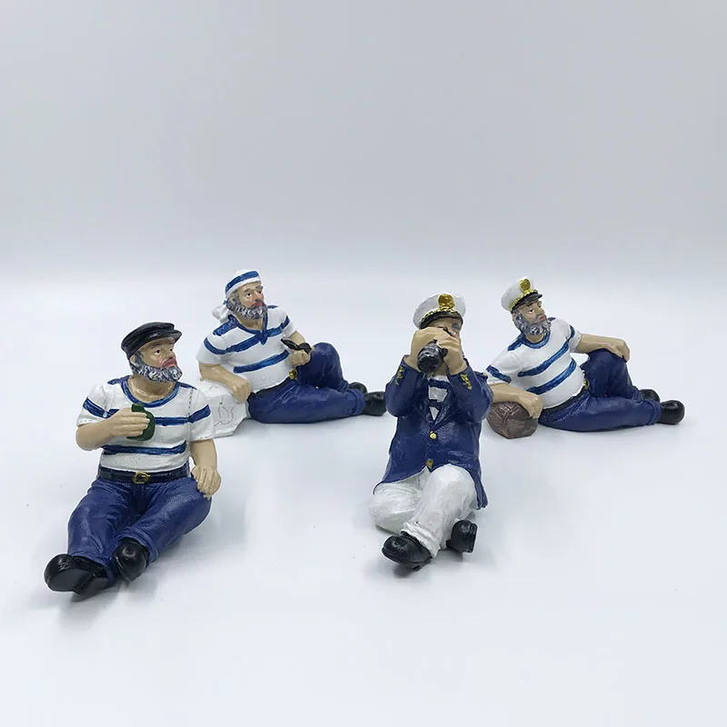 resin figure mental psychological sand table game box court therapy Marine worker captain sailor 4pcs/set