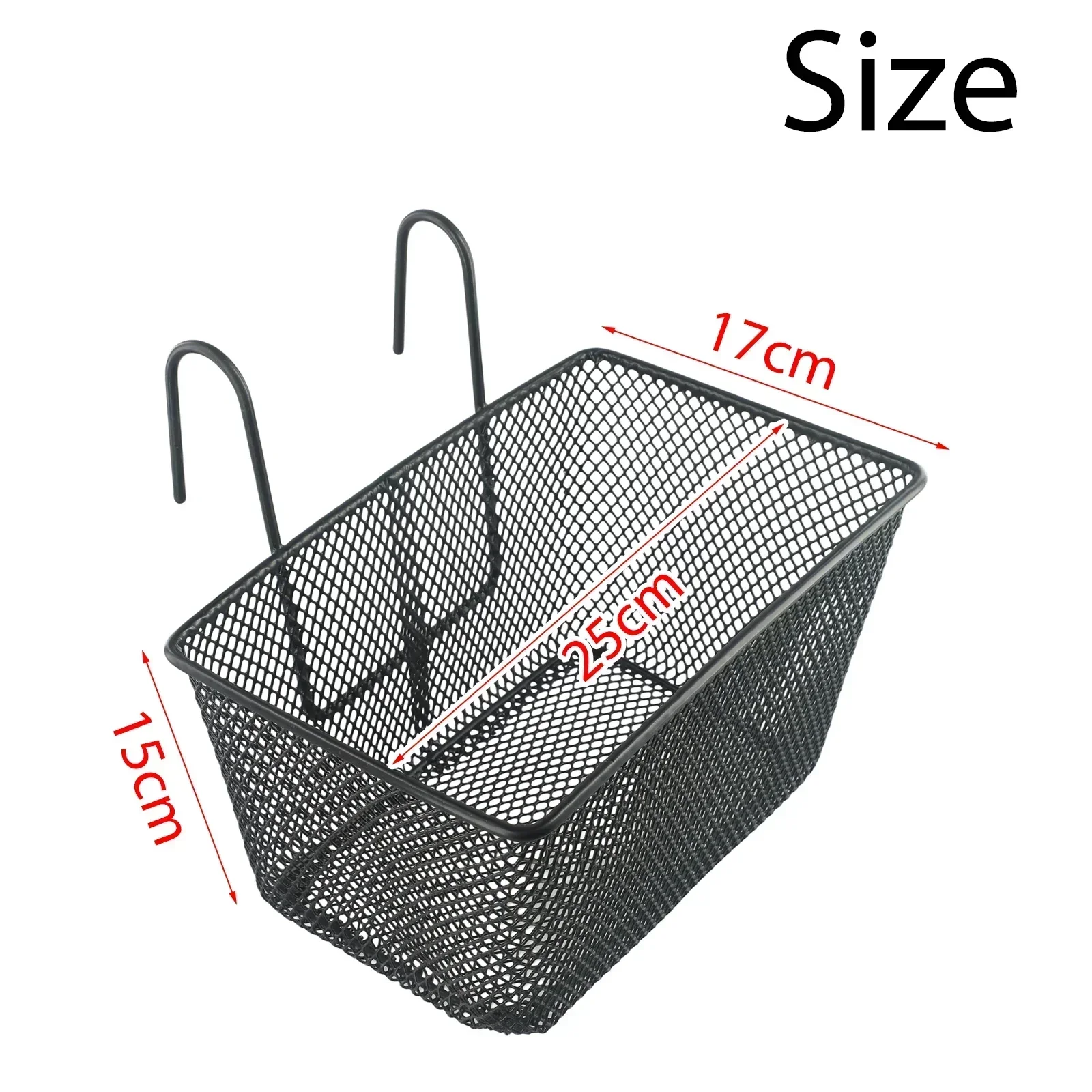 1pc E-bike Metal Mesh Bike Basket Front Handlebar Shopping Storage Kids 25x17x15CM E-Scooter Bicycle Front Handlebar Basket