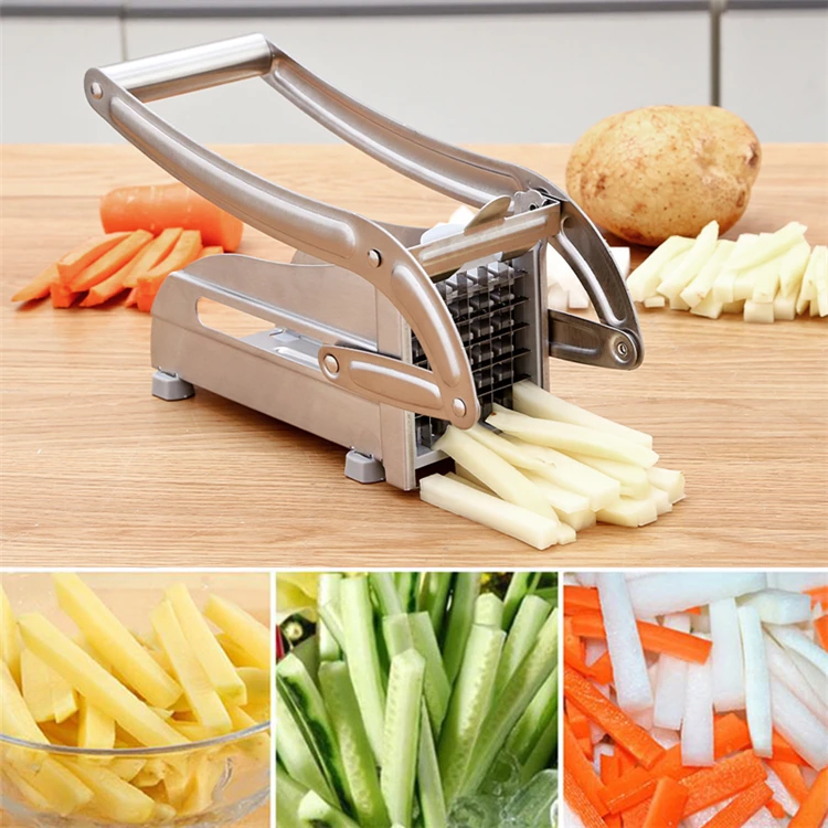 

Stainless Steel French Fry Cutter Durable Cutter With Replacement Blade Multiuse Grater For Potato Onions Carrots Veggies Fruits