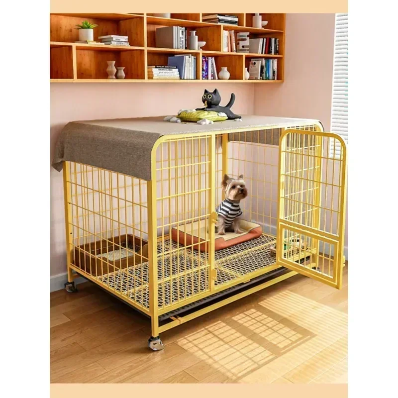 Dog Cage Large Medium Dog Indoor with Toilet Separation Bold Pet Cage Golden Retriever Labrador Household Dog Playpen House