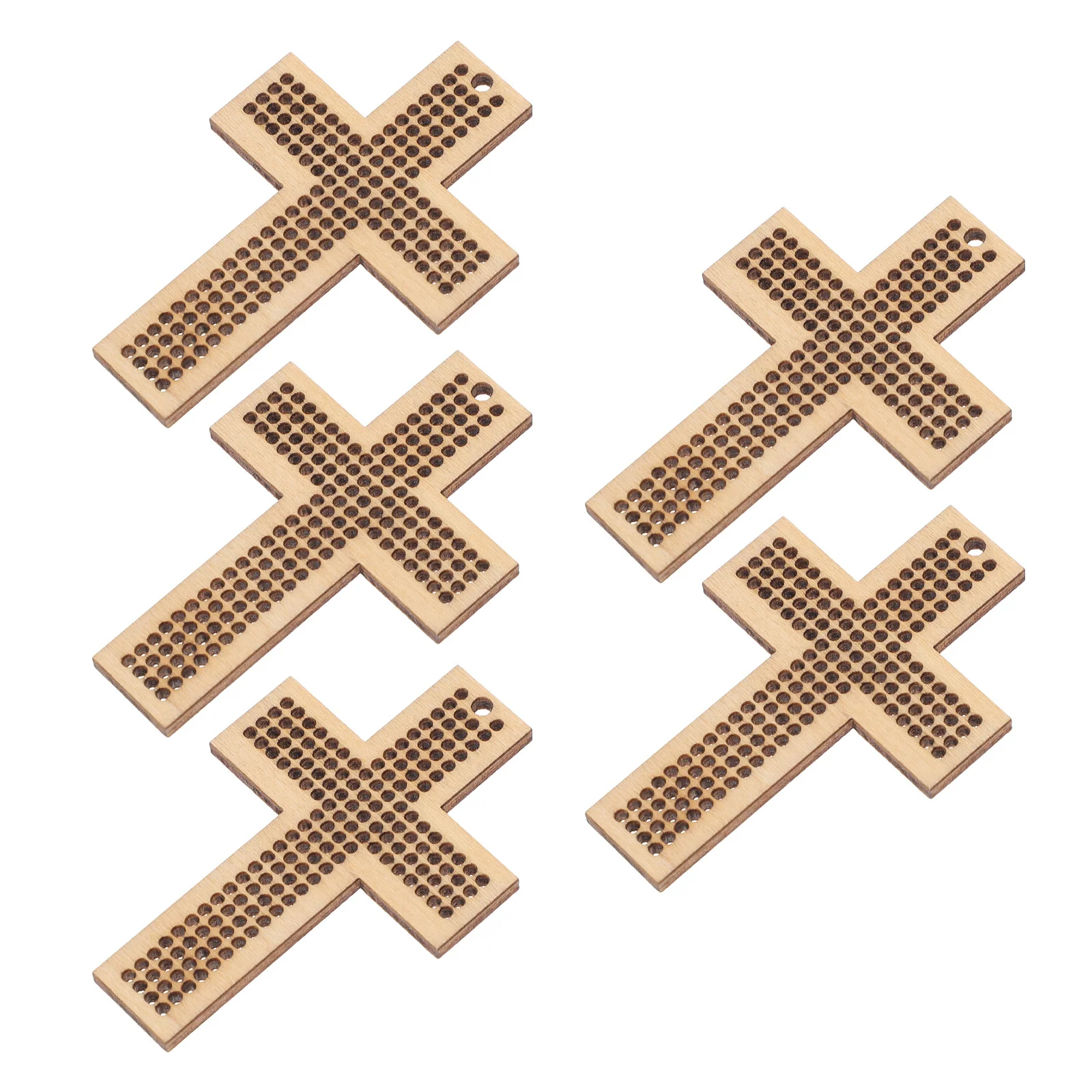 

5Pcs Mini Cross-Stitch Wood Chips Ready to Paint Carve Stain DIY Wooden Chip Pendant Ideal for Handmade Gifts Cross-Stitch Wood