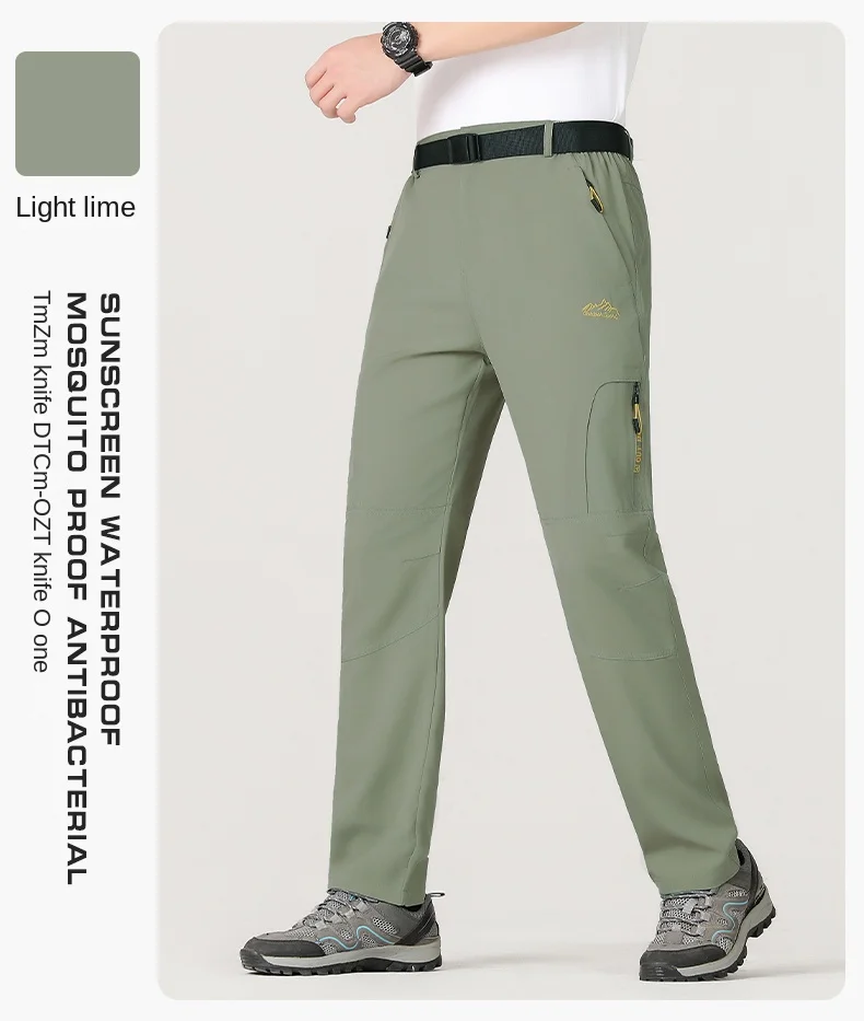5XL Sommer Schnelltrocknende Wanderhose Herren Dehnbare Wasserdichte Taktische Hose mit Reißverschlusstaschen Leichte Angelhose – Detail 20