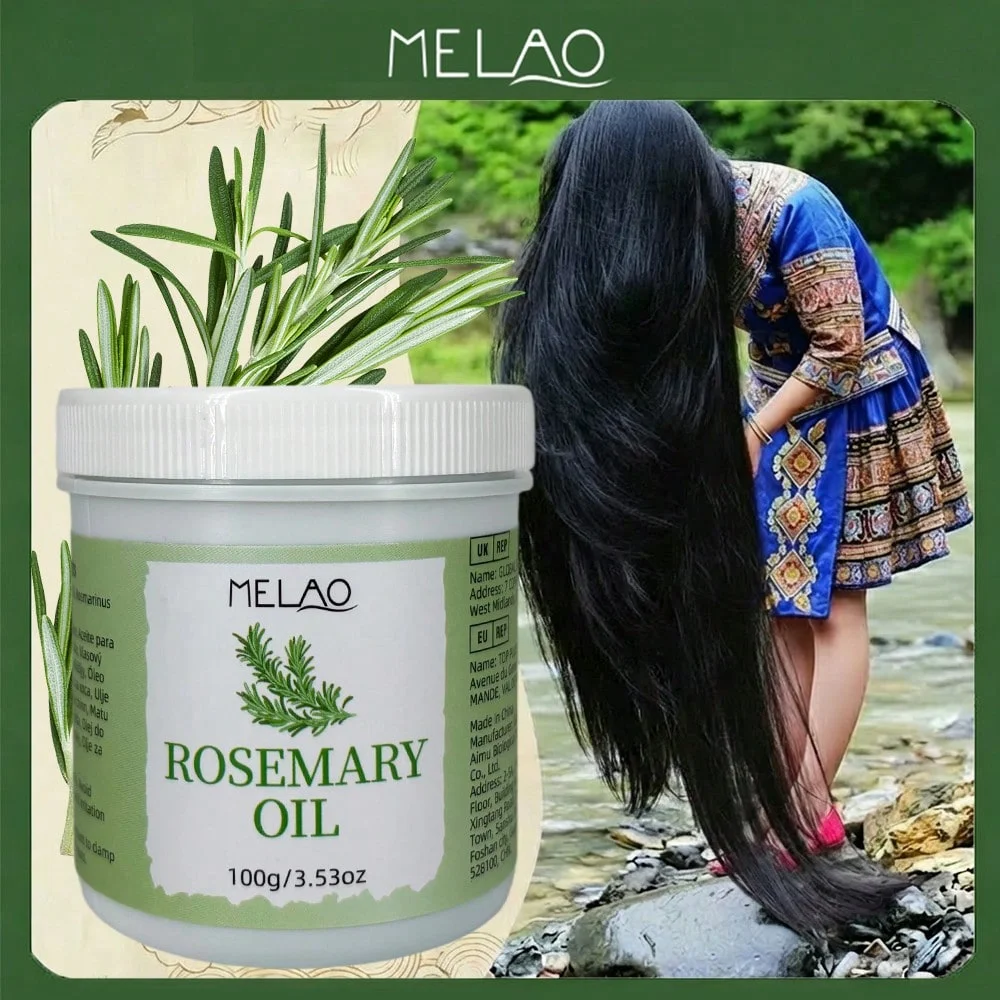 Aceite de Romero para el Cabello, Aceite de Romero Puro MELAO, Nutre el Cuero Cabelludo y Fortalece el Cabello, Promueve un Cabello Saludable, Aporta Brillo y Suavidad