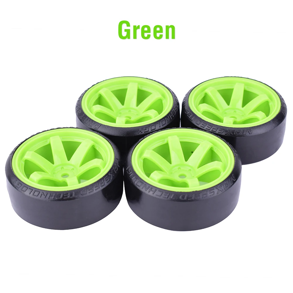 4PCS Hard Pattern Tyre Drift Tires Wheels 12mm Hex for HPI HSP 1:10 RC On Road Racing Car