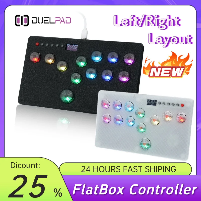 

FightingBox Mini FlatBox Left/Right Layout Controller RGB Button For PC/Android/Switch/PS4