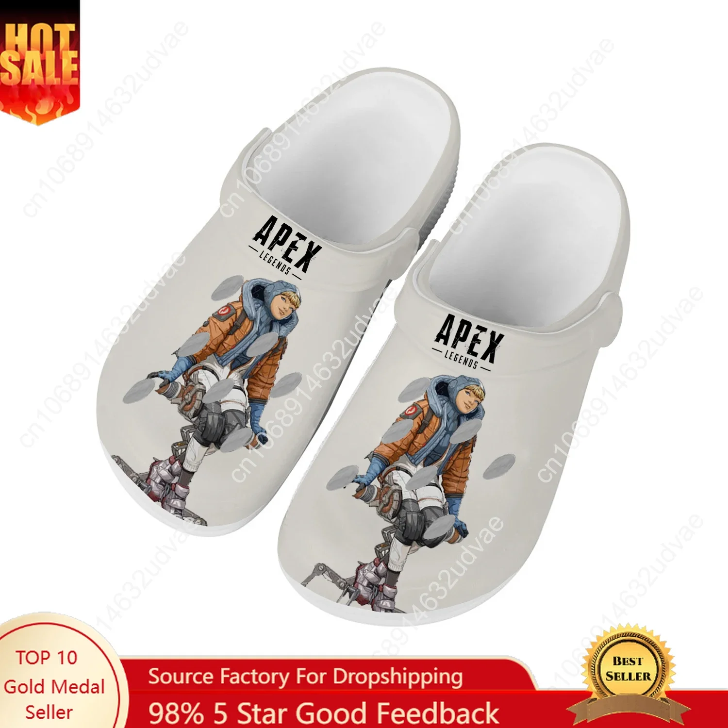 

A-Apex Legends Water Shoes Mens Womens Comfortable Fashion Home Garden Clogs Customizd Sandals Beach Breathable Hole Slippers