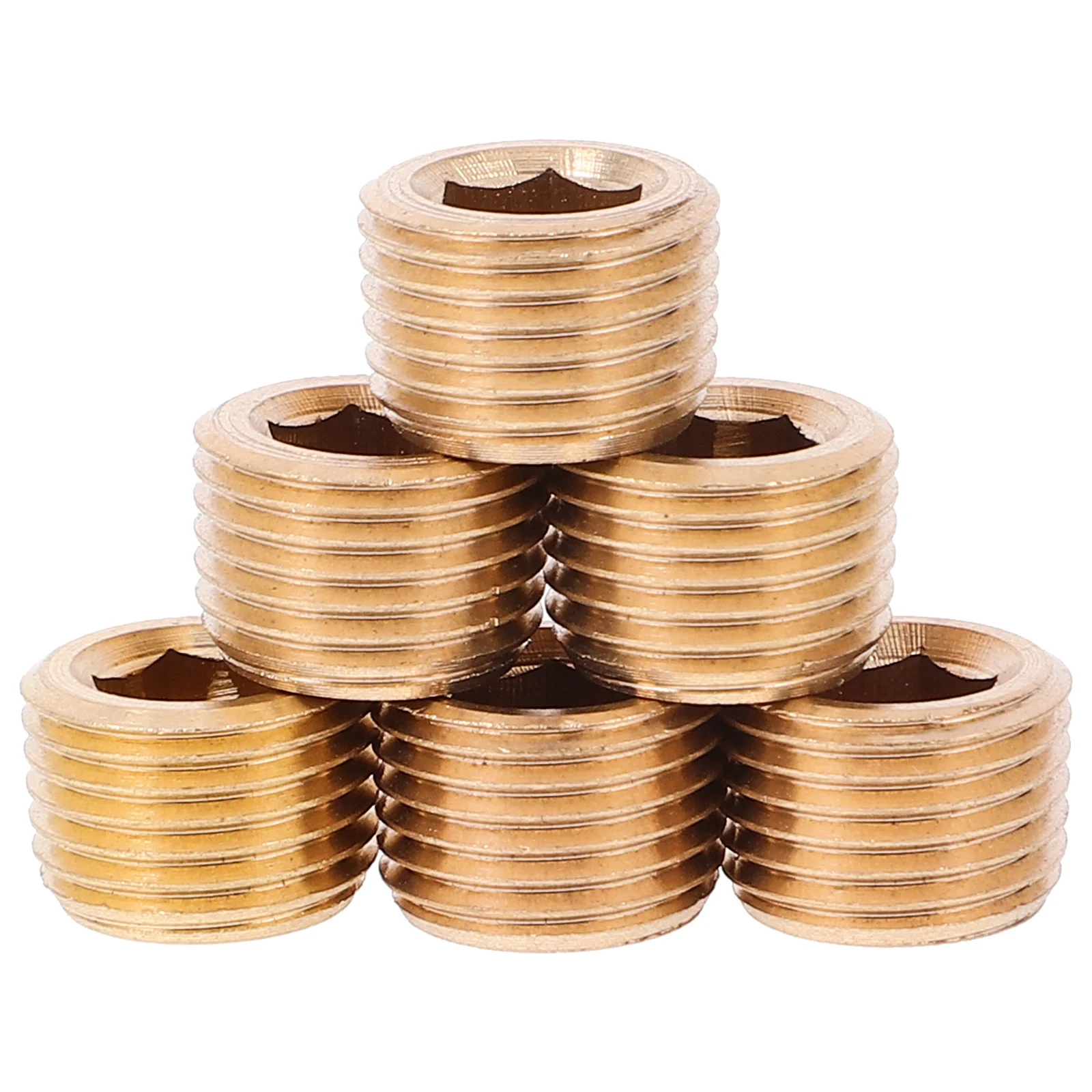 

6 Pcs Copper Plug Brass Fitting Pipe Outer Wire Male Npt Thread Coupling Fittings