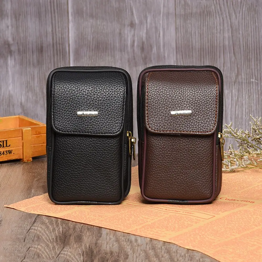 Casual Sport Travel Small Waist Bag Bum Belt Pack PU Leather Phone Pouch