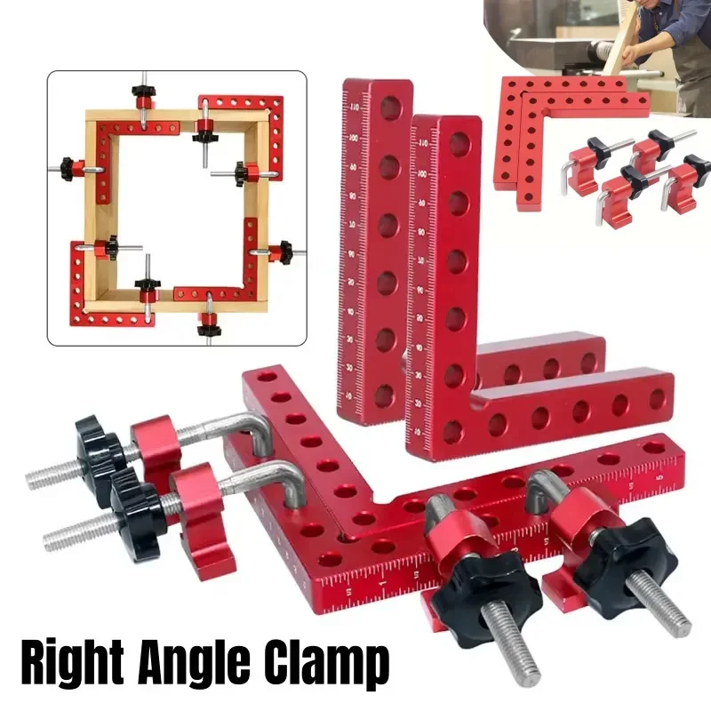 

1 комплект, 90-градусные металлические угловые зажимы премиум-класса из алюминиевого сплава для позиционирования деревообработки, фиксированный угловой зажим, ручной инструмент