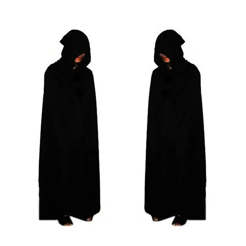 Cosplay Halloween Party Large Single Layer Black Knitted Hooded Death Cloak Cloak Halloween Costume Props