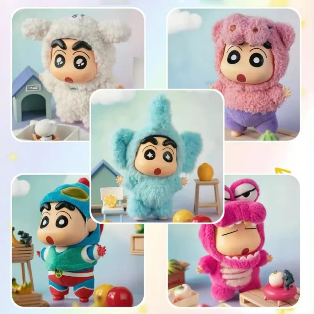 

1:1 Crayon Shin-chan dress-up party blind box, plush doll bag, pendant decoration, trend toy, birthday gift for children