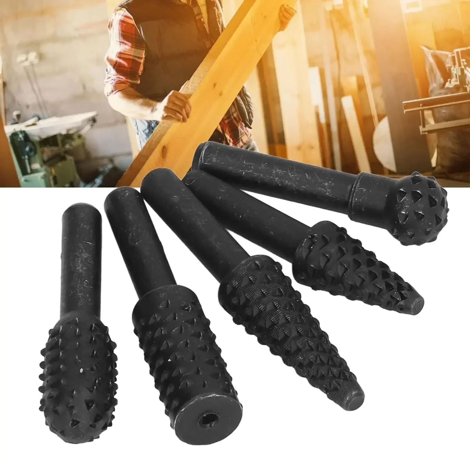 5 قطعة مقبض دائري ملف دوار 6.3 مللي متر الكربون الصلب الخشب نحت طاحونة مثقاب الخشب أدوات للقطع الدقيق والتشكيل #6