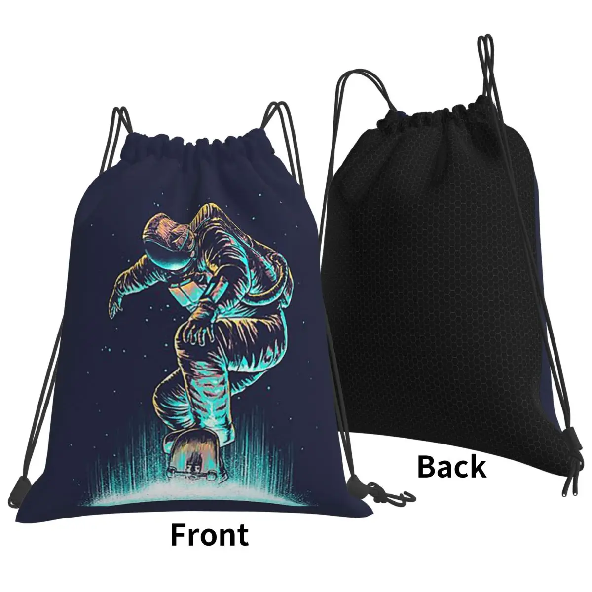 Space Grind Backpacks Fashion Portable Drawstring Bags Shoes Bag Book Bags For Travel Students