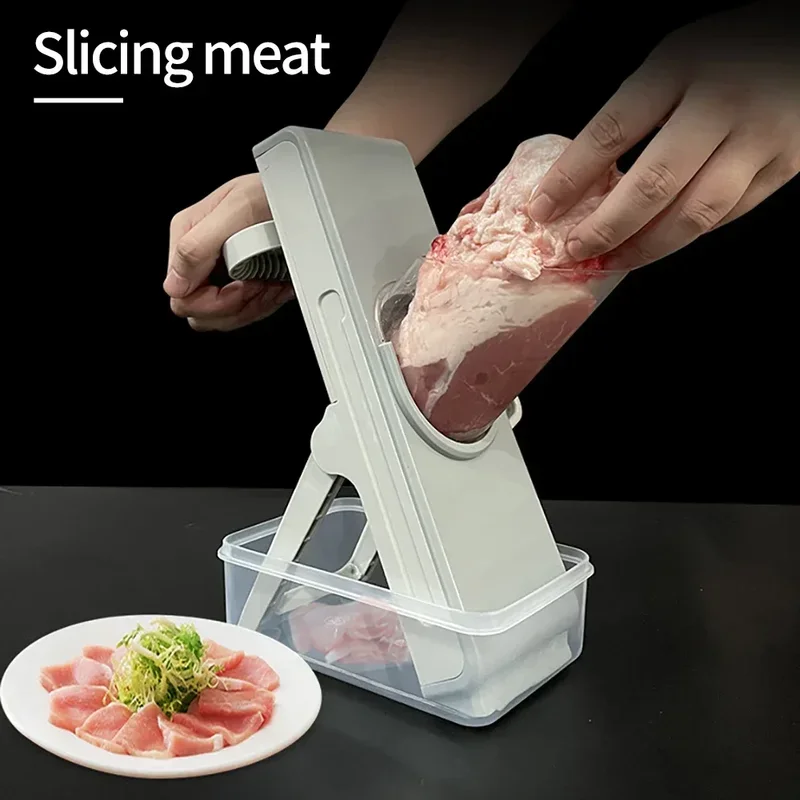 Slicer Safe Mandoline Vegetable Cutter Veggie Dicer Slicer for Julienne French Fry and Potato Get Storage Box with Lid